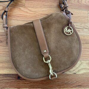 Michael Kors Jamie Shoulder Cross Body Bag Suede Saddle Bag